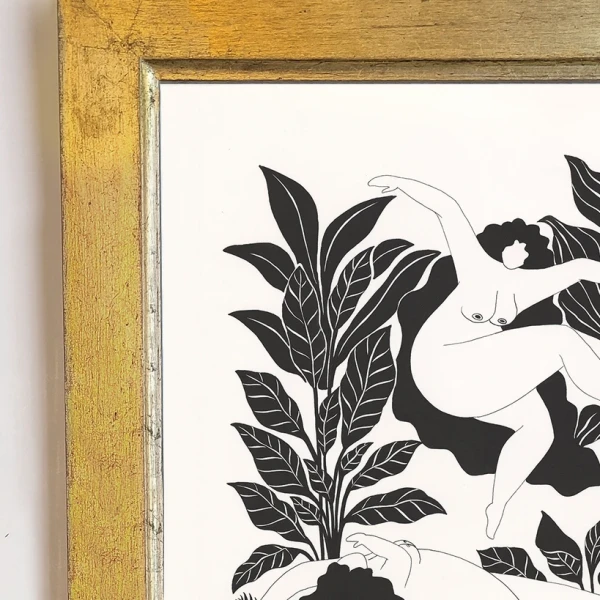 Ritual - 30 x 42 / Marco chato de 3 cm con garganta dorado