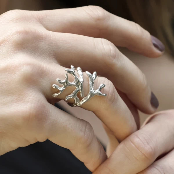 Anillo Coralito - Color Plata / Diï¿½met 1,65 cm