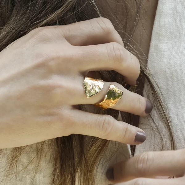 Anillo Huella - Color Oro / Diametro 1,98 cm