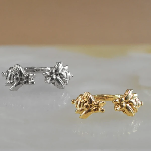 Anillo Abejitas - Color Plata / Diametro 1,89 cm