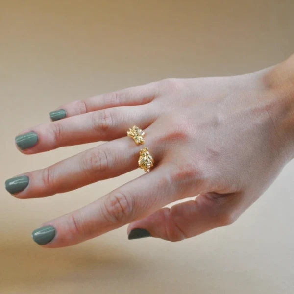 Anillo Abejitas - Color Plata / Diametro 1,98 cm