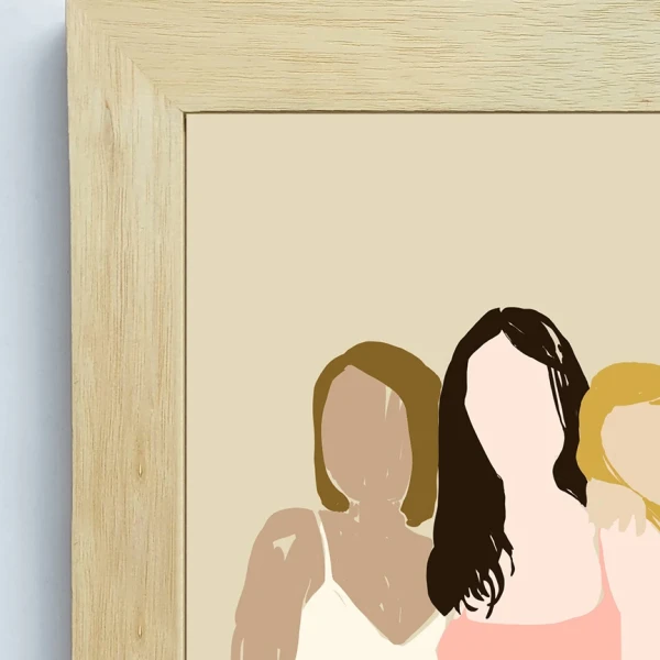 Cuatro - 30 X 42 / Marco chato de 4 cm marupa natural