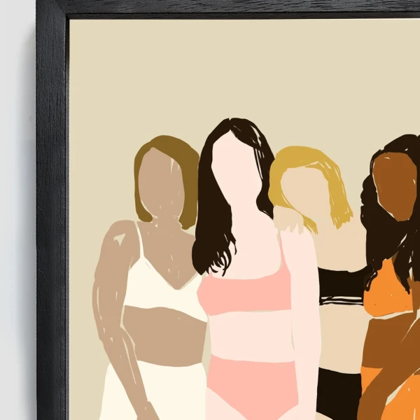 Cuatro - 30 X 42 / Marco chato en L de 1.5 x 3.5 negro liso