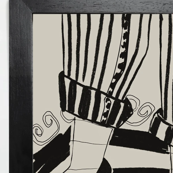 Mocasin - 21 x 30 / Marco chato de 3 cm negro liso