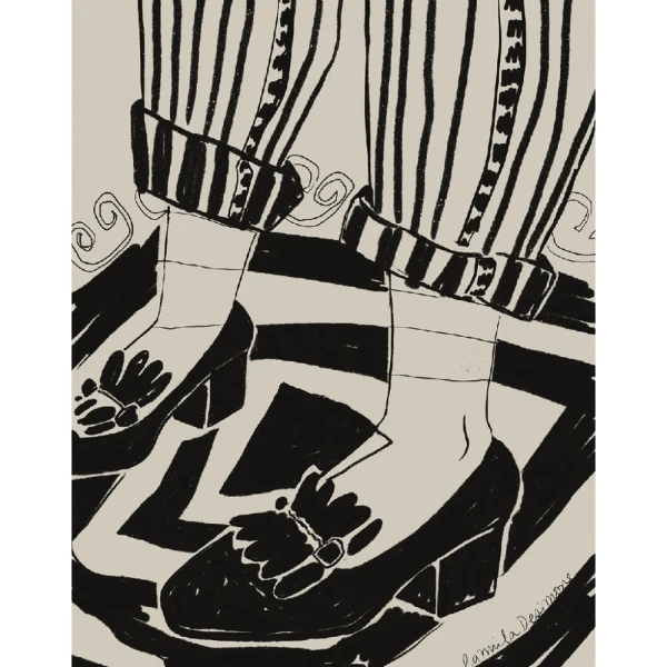 Mocasin - 30 X 42 / Marco chato de 3 cm negro liso