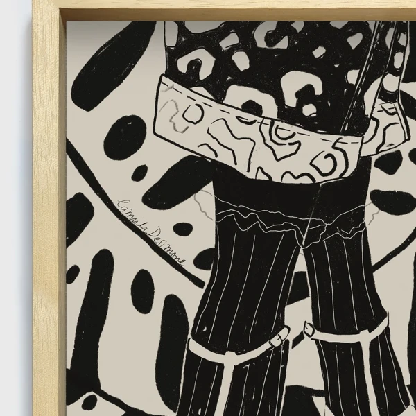 Tango shoe - 21 x 30 / Marco box madera marupa natural