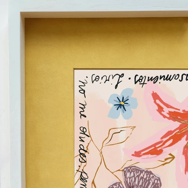 Lirios - 21 x 30 / Marco box blanco liso mas paspartu ocre