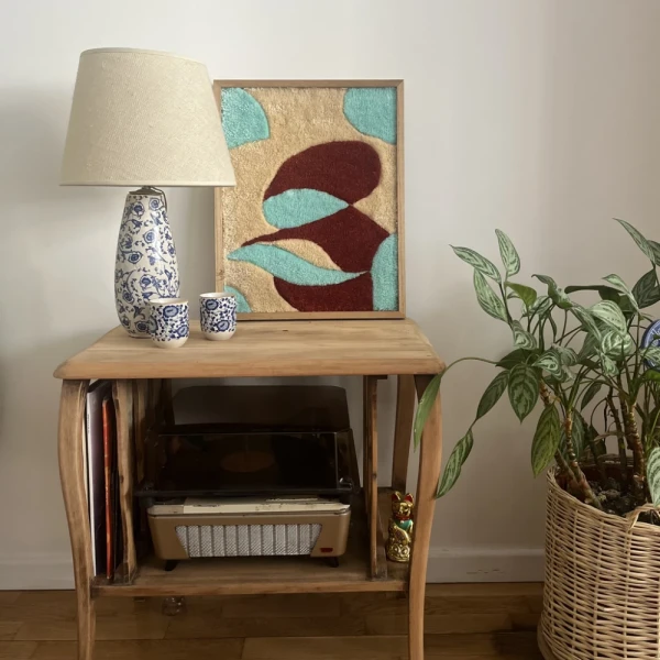 Tejido - Aqcua bordo y crema