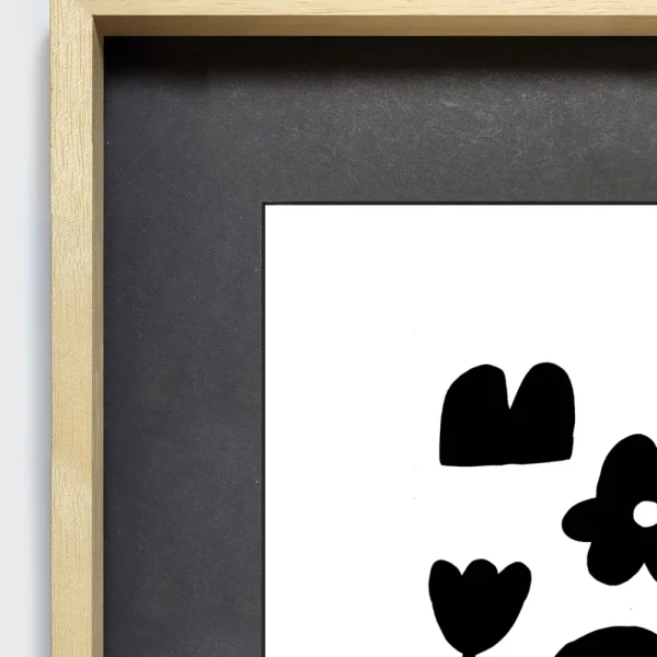 Negro - Varilla tipo box marupa mas paspartu negro / 21 x 30