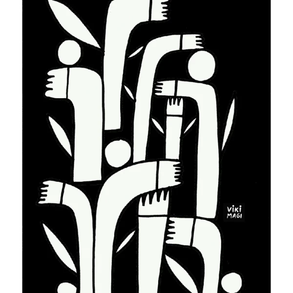 Juntos - Varilla chata de 3 cm negro liso / 21 x 30