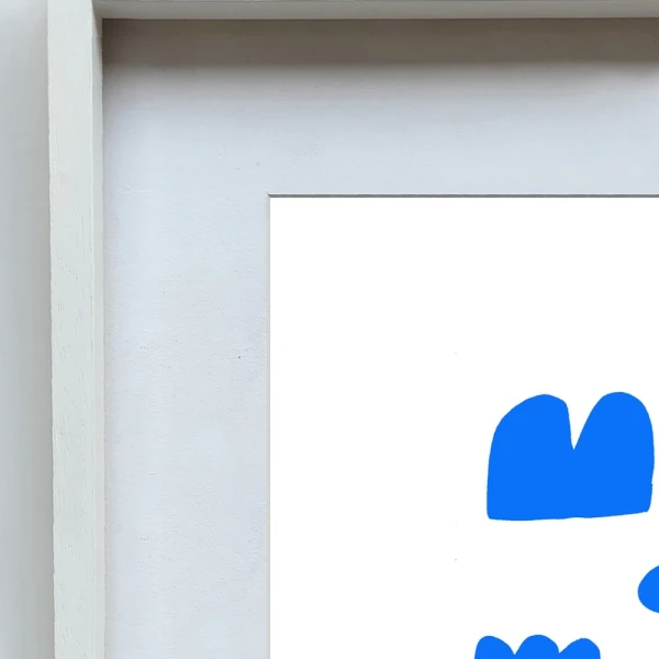 Azul - Varilla tipo box blanca mas paspartu blanco / 21 x 30