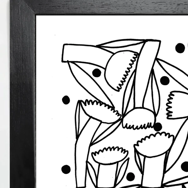 Amistad - Varilla chata de 3 cm negro liso / 21 x 30