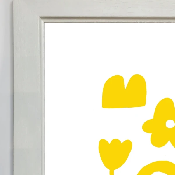 Amarillo - Varilla chata de 3 cm con bajadita blanco liso / 21 x 30