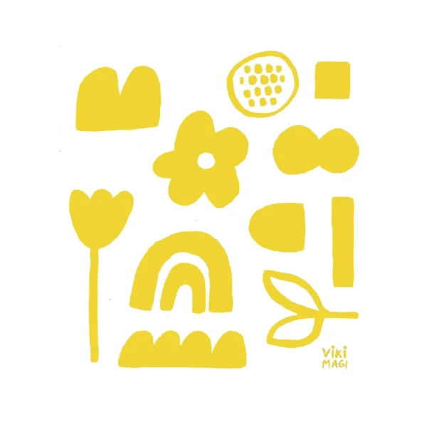 Amarillo - Varilla chata de 3 cm con bajadita blanco liso / 21 x 30