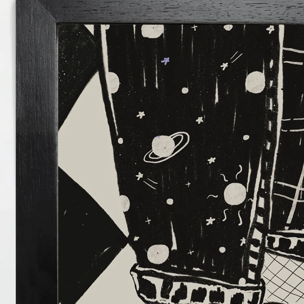 Pantalón Júpiter - 21x30 / Marco chato de 3 cm Negro liso