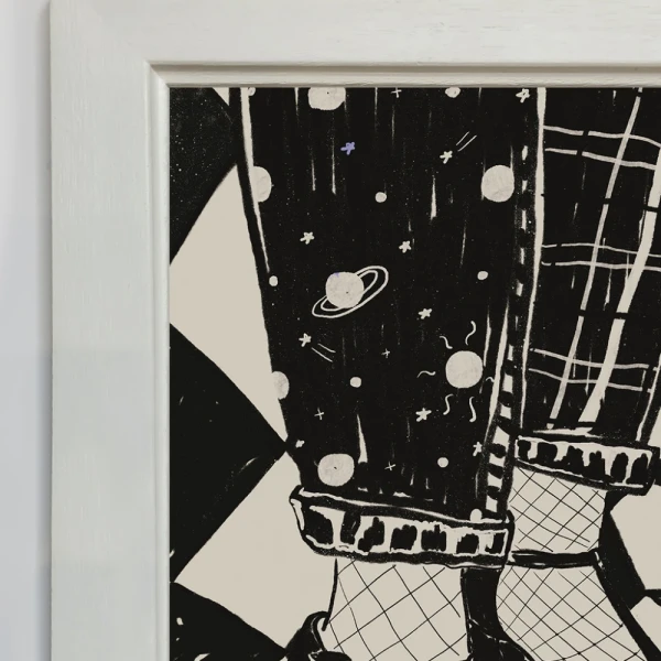 Pantalón Júpiter - 30x42 / Marco chato de 3 cm con bajadita blanco liso