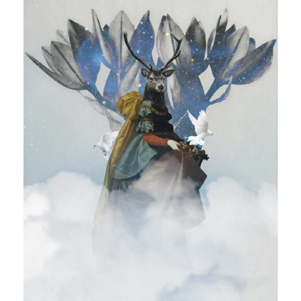 San Magnifica y las palomas - Marco piramidal mini plata vintage