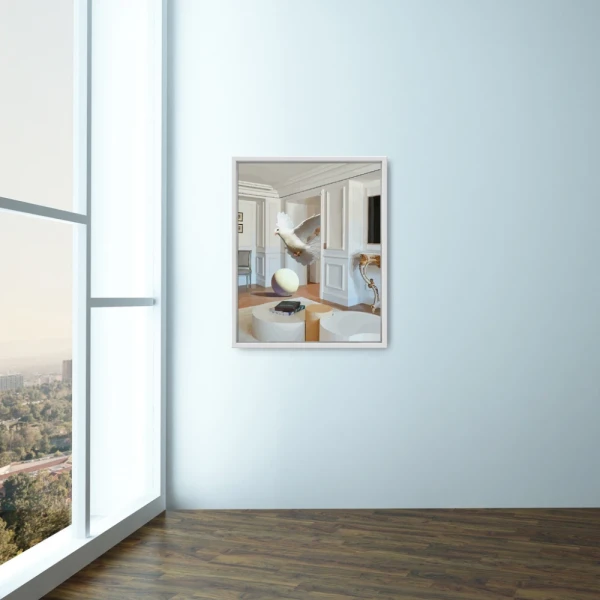 Paloma blanca - Marco piramidal plata vintage