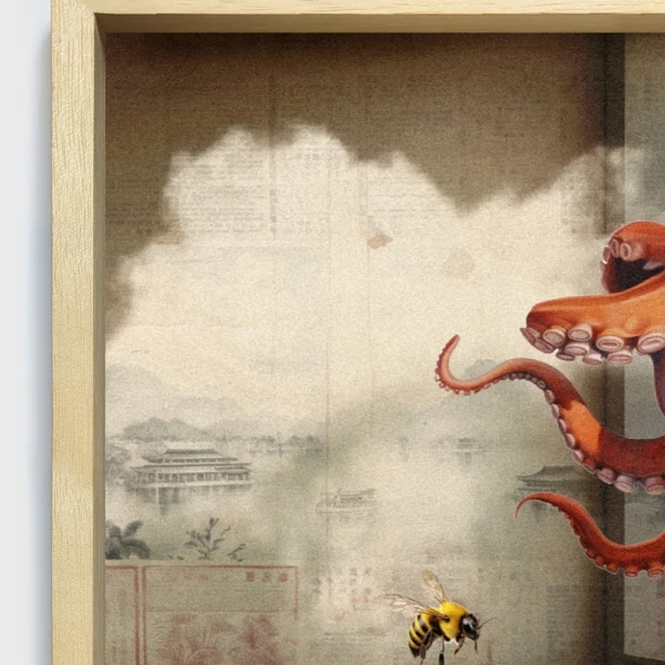 Octopus - Marco tipo box madera