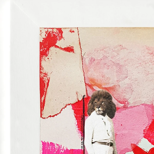 Corazon roto - Marco chato 6cm blanco liso