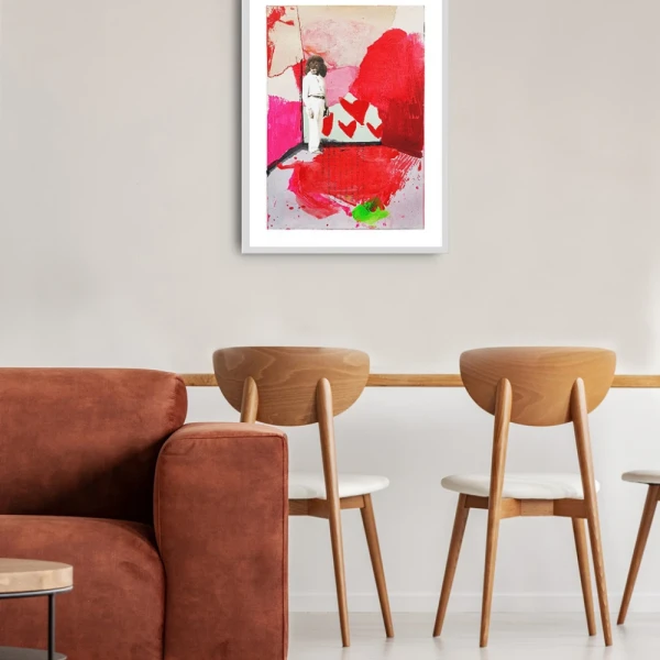 Corazon roto - L 15 dorada mas passepartout negro