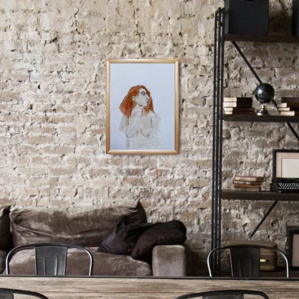 Mujer 4 - Marco bombe de 5 cm rosa vintage