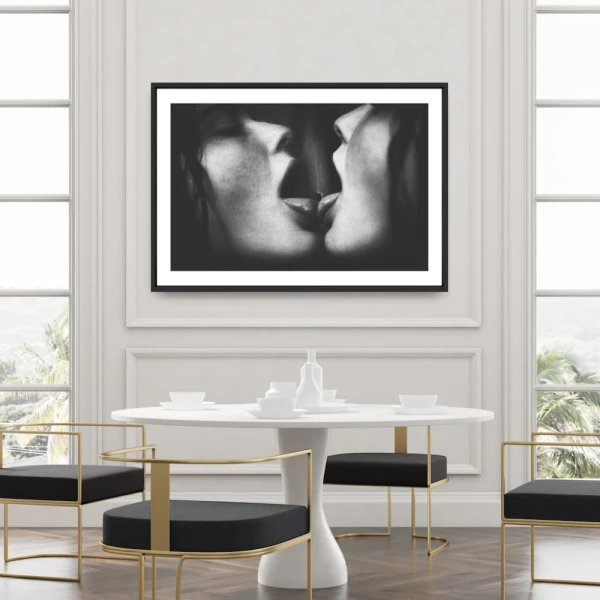 Cristal - 150 x 100 / Marco en L recto blanco