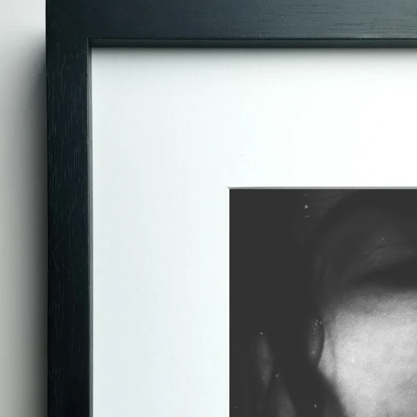 Cristal - 90 x 60 / Varilla en L recta negro liso