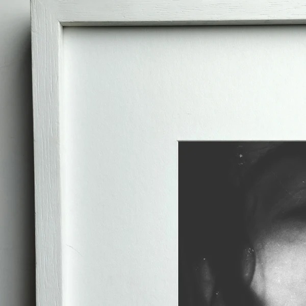 Cristal - 90 x 60 / Marco en L recto blanco