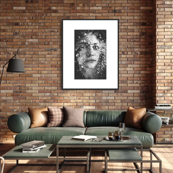 Ella - 90 x 60 / Marco en L recto negro