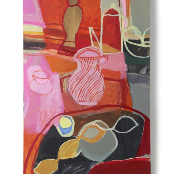 Limon rosa - Marco tipo box negro con fondo negro