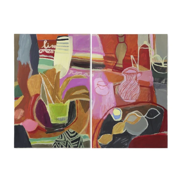 Limon rosa - Marco tipo box negro con fondo negro