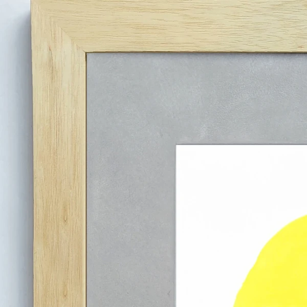 Teets - Marco chato de 4 cm madera + passepartout gris