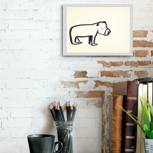 Oso - Marco chato de 3 cm negro con passepartout