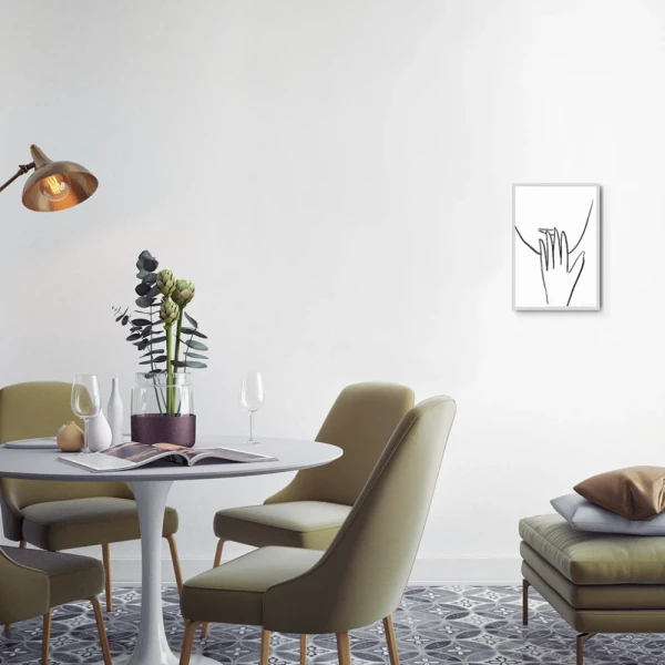 Oh - Marco en L negro + passepartout gris