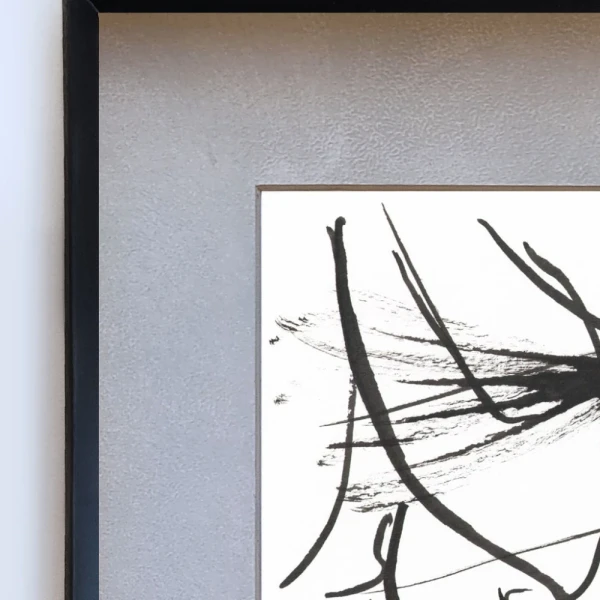 Flower - Marco en L negro + passepartout gris