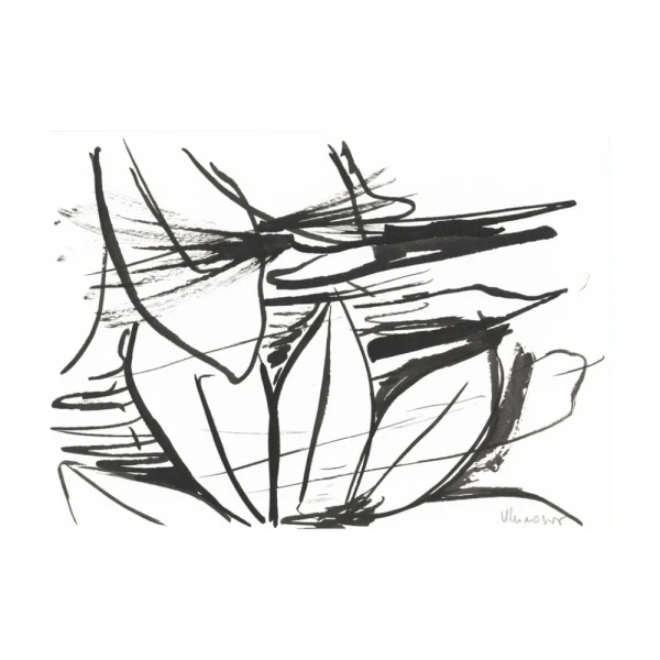 Flower - Marco en L negro + passepartout gris