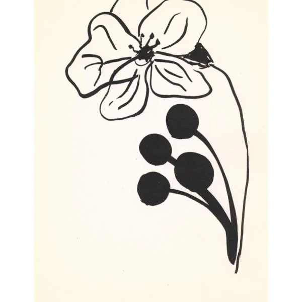 Flor - Marco chato dorado + passepartout negro