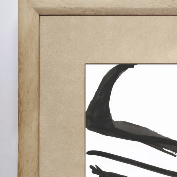 Chino - Marco chanfle madera + passepartout piedra