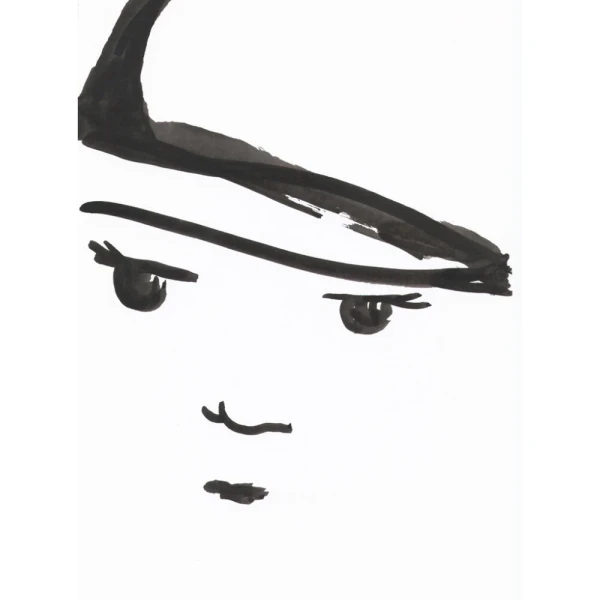 Chino - Marco chanfle madera + passepartout piedra