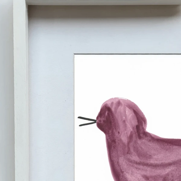 Birdie - Marco tipo box blanco + passepartout blanco