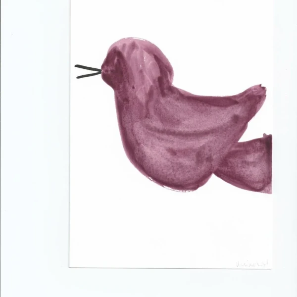 Birdie - Marco chanfle madera + passepartout piedra