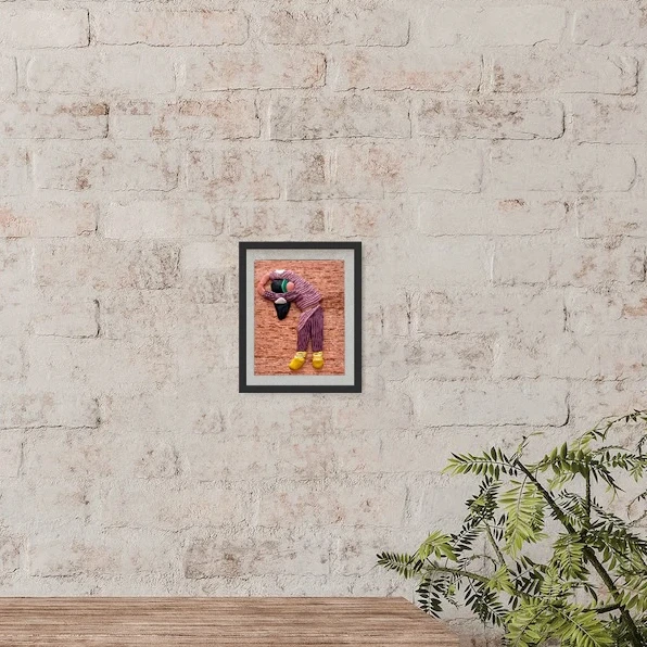 Sentimientos 6 - Marco tipo box negro + fondo gris