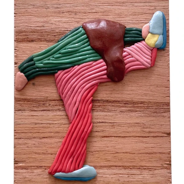 Sentmientos 4 - Marco tipo box gris + arpillera white