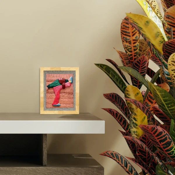 Sentmientos 4 - Marco tipo box gris + arpillera white