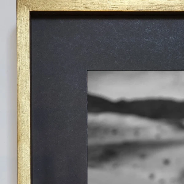 Abaucan - Marco en L dorado mas passepartout negro / 70 x 50