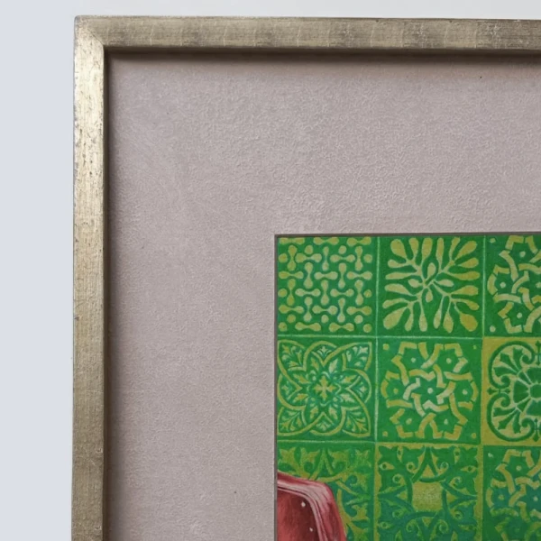 Daniel Prandi II - Marco en L plateado con patina dorada con passepartout