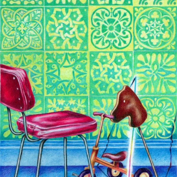 Daniel Prandi II - Marco en L plateado con patina dorada con passepartout