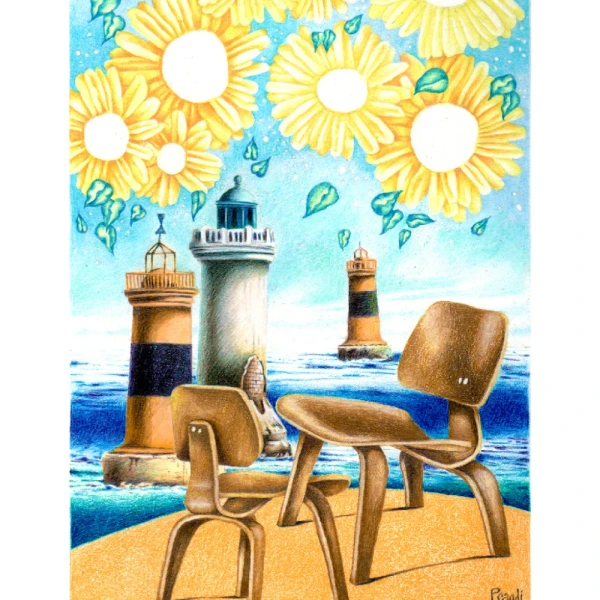 Daniel Prandi III - Marco en Ldiagonal madera con passepartout