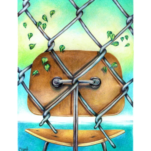 Daniel Prandi IV - Marco en L plateado con passepartout